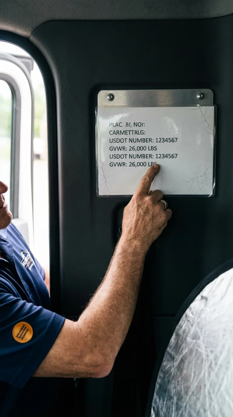 USDOT licensing placard verification in Gillett